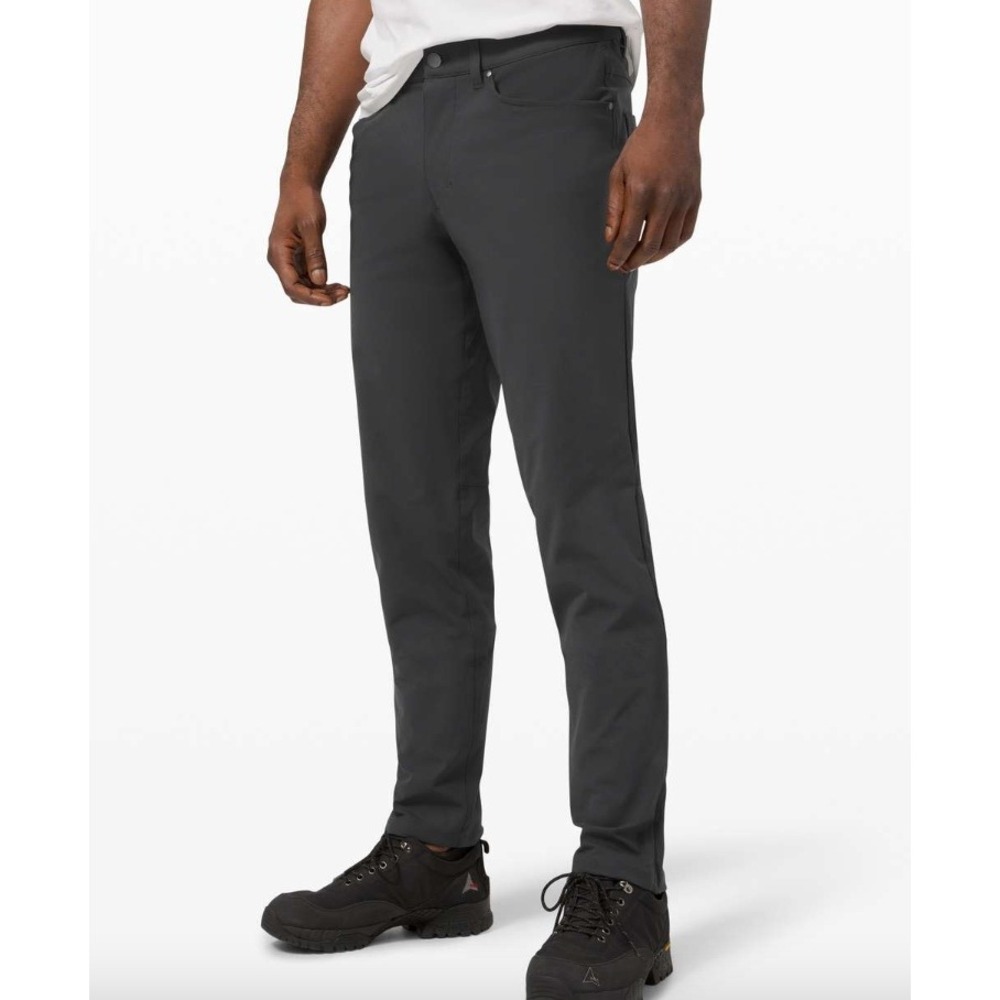Lululemon Mens ABC Classic 28" Pants 34 Charcoal Obsidian 5-Pocket Technical